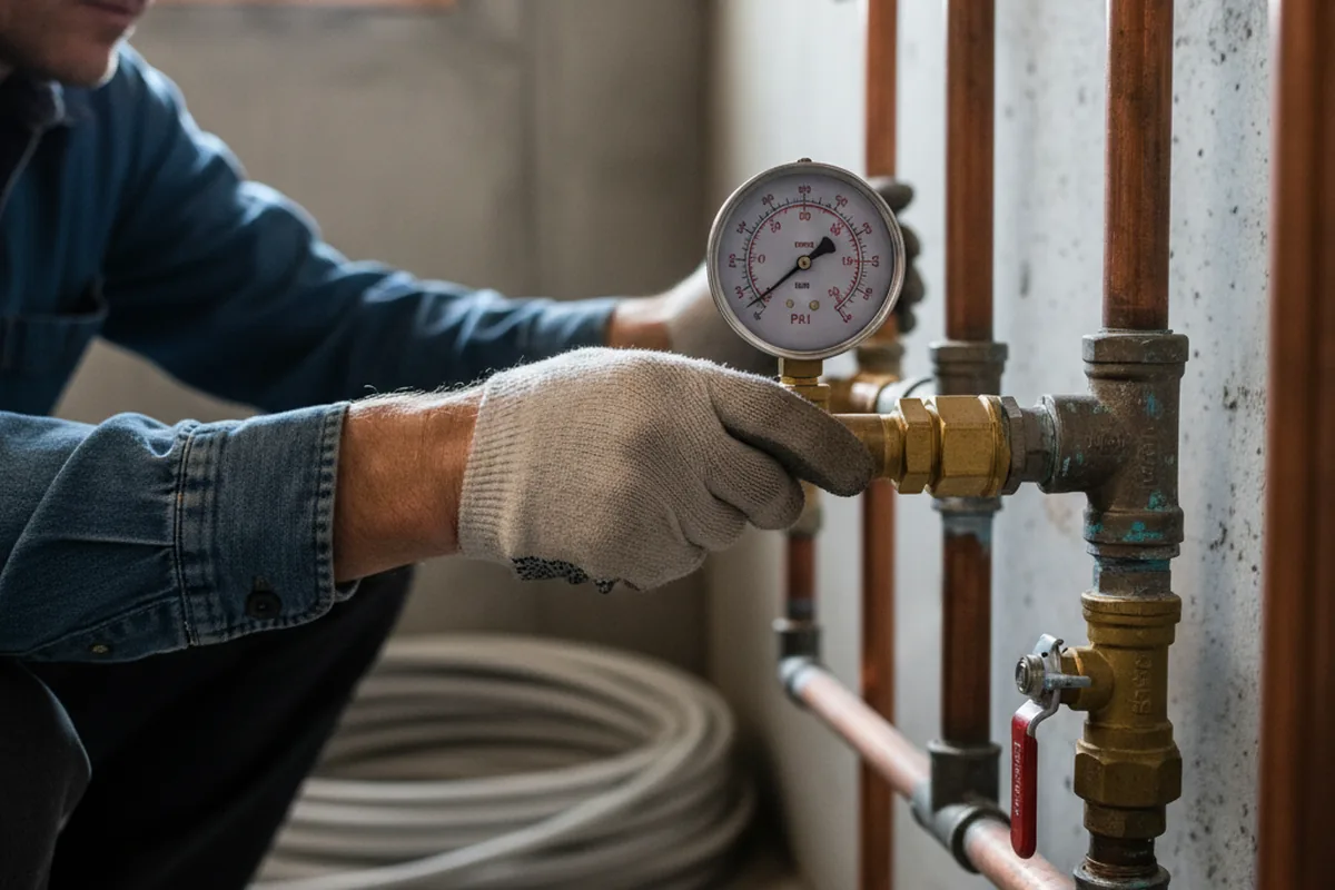 Pressure testing a repaired line during Water Line Repair in Yadkinville